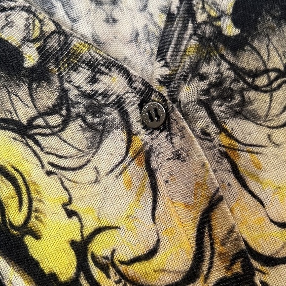 Vintage Cavalli Roberto Cavalli Yellow Baroque Print Cardigan Size 46​ - Picture 7 of 10